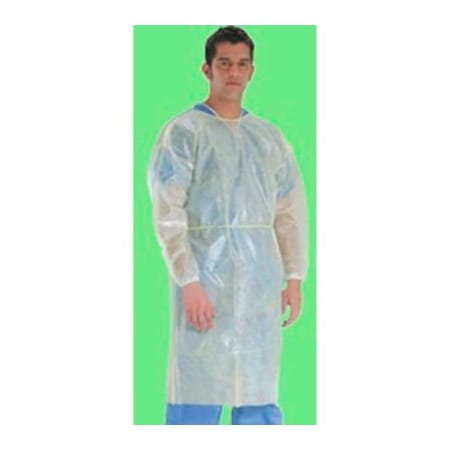 Keystone Safety Laminated Polypropylene Isolation Gown, Rear Entry W/ XLong Ties, White, One Size, 50/Case ISO-NWP